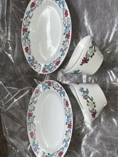花柄 食器セット 4点 陶器 プレート＆ボウル 和食器