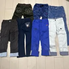 ミキハウスダブルＢの長ズボン130デニムブラックベア７点セットＢくん