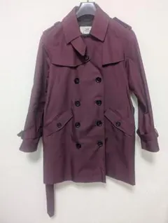 COACH バーガンディ ダブルブレスト トレンチコート