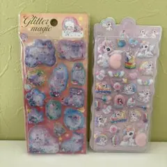 おしり ボンボンドロップ ねこ ウォーターシール シャカシャカシール 2枚セット