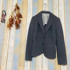 【UNIQLO】ジャケット　テーラードジャケット　ダークグレー 綿混合　S