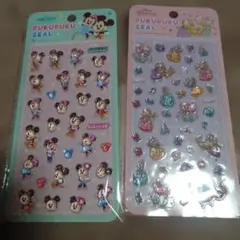ディズニー ぷくぷくシール 2シートセット　プリンセス ミッキー
