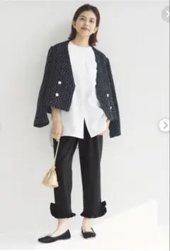 【定価1.7万】イエナ　P/Vストレッチ フリルパンツ　34