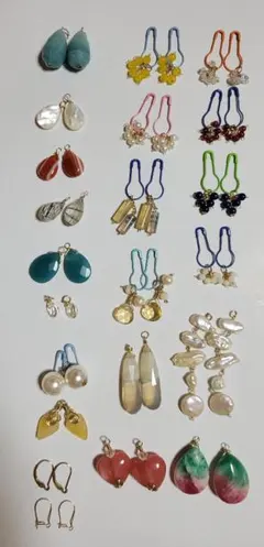 k14gf　付け替え天然石ピアスチャーム　フック含めて22点 ①