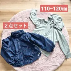 ウィンドブレーカー　パーカー110~120 女児　ネイビー　上着　春夏服　薄手