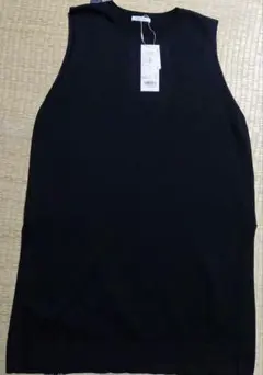 KEYUCA ブラック ロングニットベスト