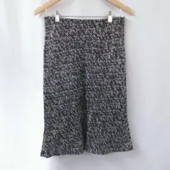 2050 23区　タイトスカート(3L)ウールシルク混　薄地　黒　オンワード樫山