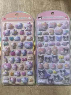 コットンパフィ　シール　サンリオ　キティ　マイメロ　クロミ