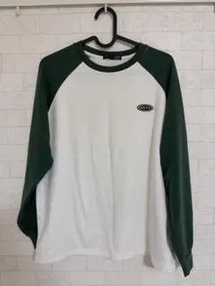 DAZY ラグランスリーブ Tシャツ Mサイズ ホワイト/グリーン