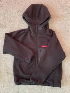 ミルクフェド（MILKFED.）フード付き ブラック フリースジャケッ Sサイズ