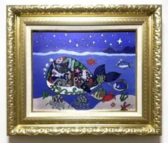B*B様 草間彌生【帽子】肉筆/表裏サイン有り/油彩/アクリル/絵画/額縁