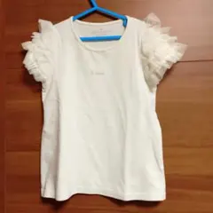 美品　any FAM フリル袖 Tシャツ 120　オーガニックコットン使用