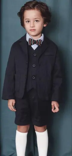 値下げ！BREEZE120フォーマルセット/ネイビーセットアップ半ズボン