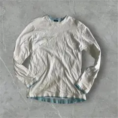 90s archive OLDUNIQLO 長袖レイヤードカットソーM y2k