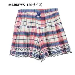 MARKEY'S マーキーズ チェック 刺繍 ショートパンツ 120 新品タグ付