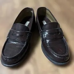 ハルタダークブラウン レザー ローファー24EEE