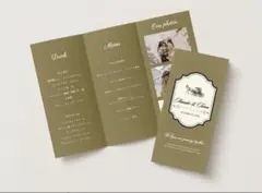 プロフィールブック　席次表　三つ折り　結婚式　ペーパーアイテム　結婚式アイテム