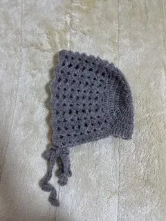 ベビーボンネット　ハンドメイド　かぎ針編み　帽子　手編み