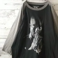 希少サイズ☆2PAC ラグラン Tシャツ 7分丈 フォトプリント ロンＴ XLのサムネイル
