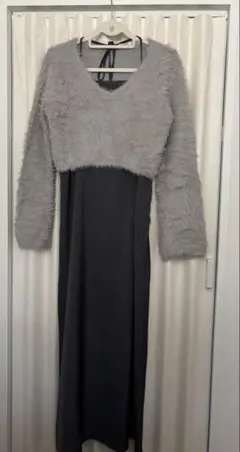 Louere フェザーニット＋キャミワンピース