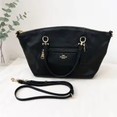 【美品✨】COACH サッチェル　2WAY レザーバッグ ブラック　コーチ
