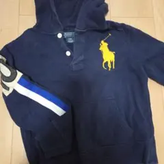 Polo ネイビー フード付きパーカー S(140程)