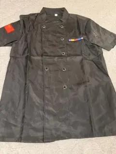 コックコート Mサイズ 黒 半袖 シェフジャケット 調理服 新品のサムネイル