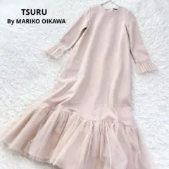 ツルバイマリコオイカワ チュール切替 ロングワンピース フリル フレア ピンク 2026年最新】TSURU by Mariko Oikawa カラー：ピンク系 レディース