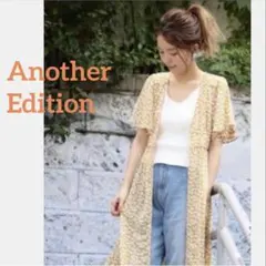 Another Edition 花柄 半袖 ロングカーデ イエロー　黄色　羽織りのサムネイル