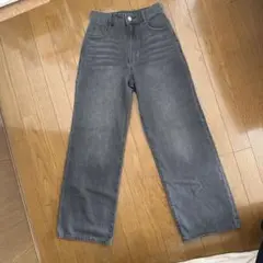 グレー ストレートデニム パンツ