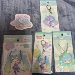 初音ミク ステッカー アクリルキーホルダー ラバーキーホルダー セット