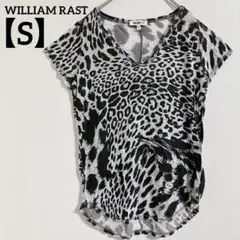 WILLIAM RAST 【S】レオパード柄 Vネック Tシャツ