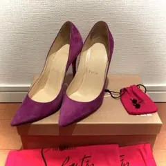 Christian Louboutin スエード　パープル ハイヒール　３６