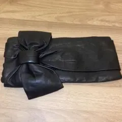 ケイトスペード　黒 レザー クラッチバッグ