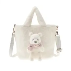 25'11月新作プーさん トートバッグ 2WAY WHITE POOH
