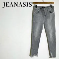 JEANASIS　裾クラッシュスキニーデニム　ストレッチ　綿混　グレー系　M