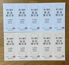 阪急阪神ホールディングス　株主優待　宿泊　飲食割引券　10枚