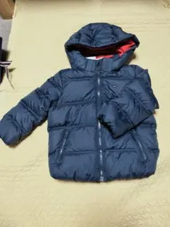 ネイビー ダウンコート フード付き