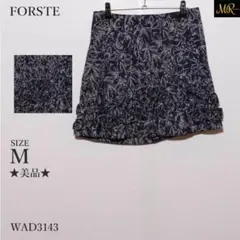 美品 FORSTE スカート ミニ丈 フレア 花柄 フリル裾 ウエストゴム 上品