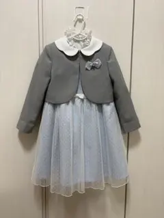 水色ドット柄フォーマルドレス 100cm〜