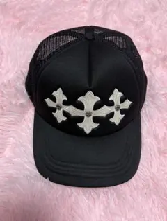 Supplier クロスモチーフ ブラックキャップ Triple Black Cross Leather Patch Mesh Cap｜SUPPLIER｜キャップ