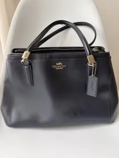 COACH ハンドバッグ ネイビー　レザー