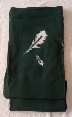 古布 リメイク用 着物 黒色 正絹 羽根模様