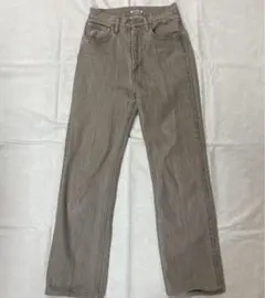 AURALEE HARD TWIST FADED BROWN DENIM 22S