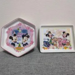 スーベニアプレート　ディズニーシー ミッキー＆ミニー　ダッフィー＆シェリーメイ