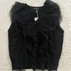 Ragout ブラックノースリーブトップス M