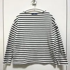 セントジェームス　ウェッソンルーズ　長袖ドロップショルダー　白×黒