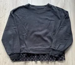GAP 黒　ドット柄　フリル トレーナー