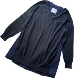 【希少】sacai サカイ ニット　チュニック バイカラー シルク 裾レースのサムネイル