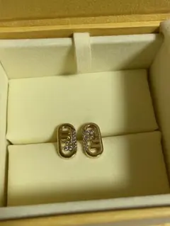 FENDI ゴールドダイヤフープピアスオーロック両耳 フェンディ オーロック ピアス ゴールド仕上げ ゴールド | Fendi